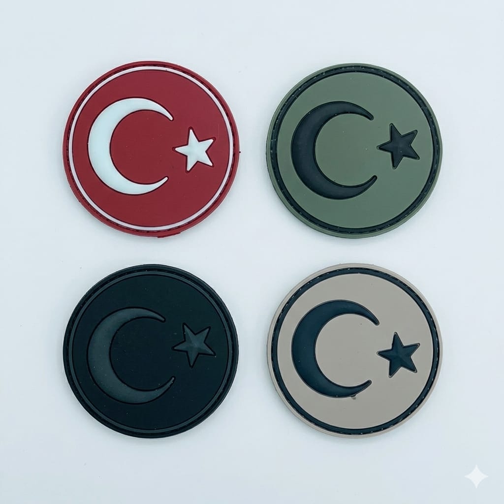 Yuvarlak Türk Bayrağı Plastik Patch